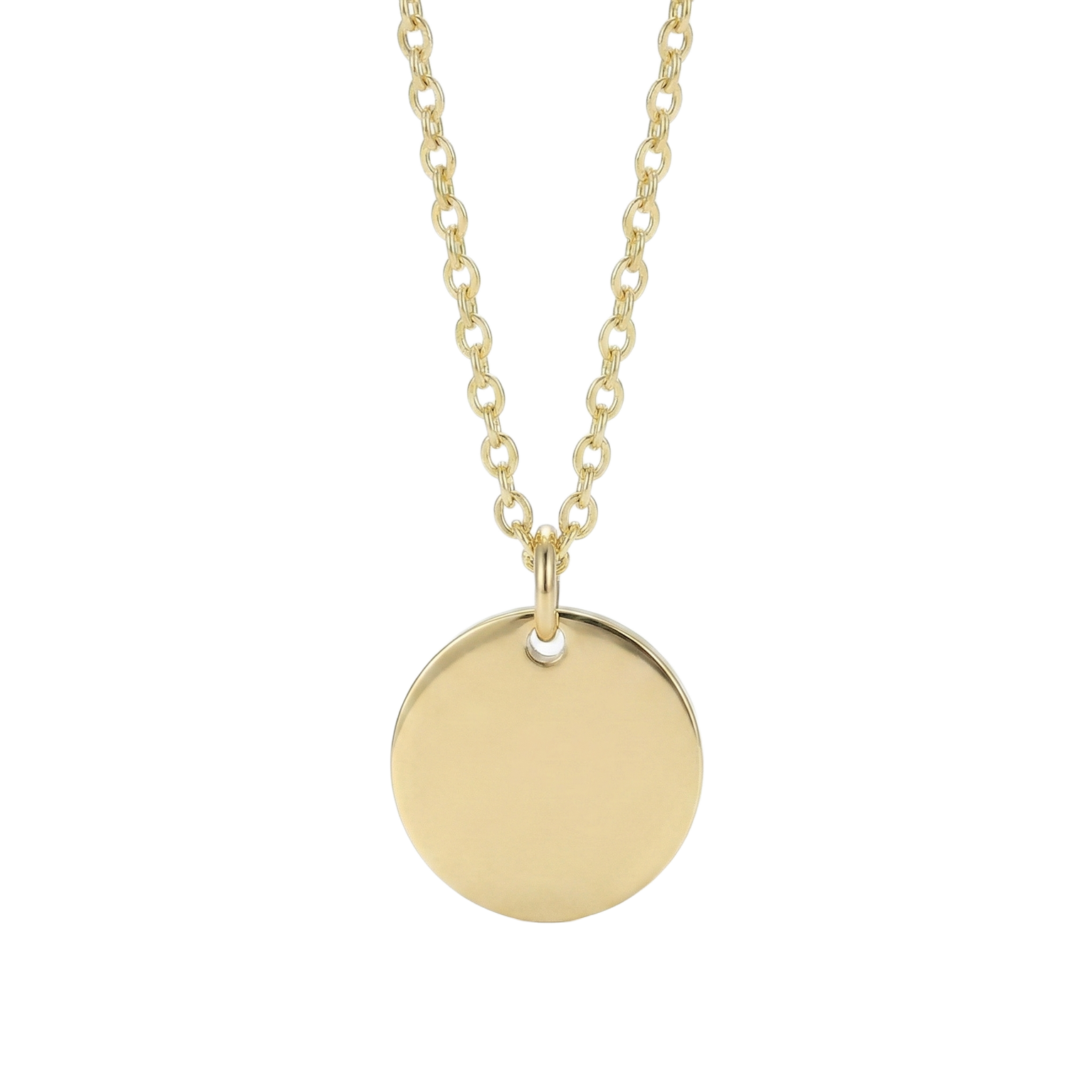 Ketting met Ronde Hanger - Graveerbaar - RVS - Goud