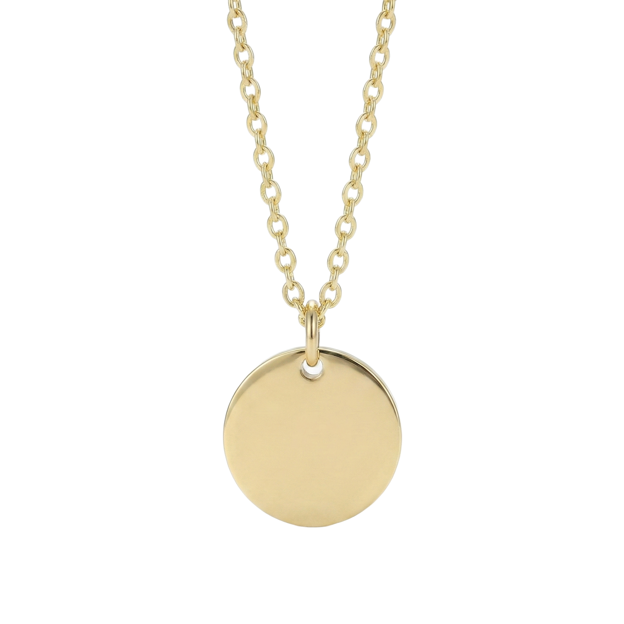 Ketting met Ronde Hanger - Graveerbaar - RVS - Goud