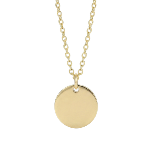 Ketting met Ronde Hanger - Graveerbaar - RVS - Goud