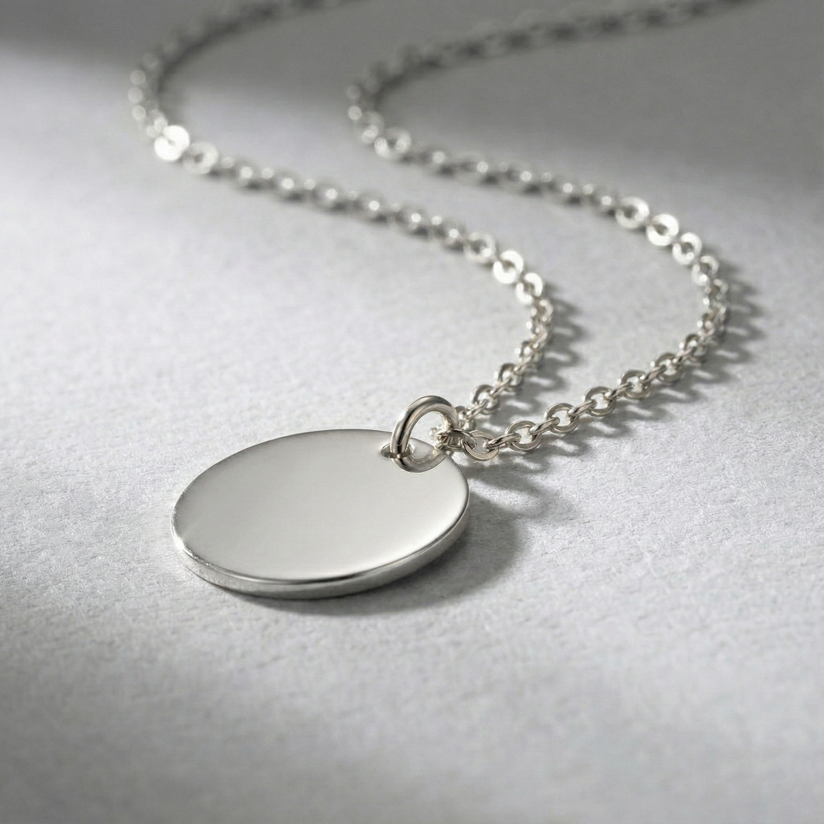 Ketting met Ronde Hanger - Graveerbaar - RVS - Zilver