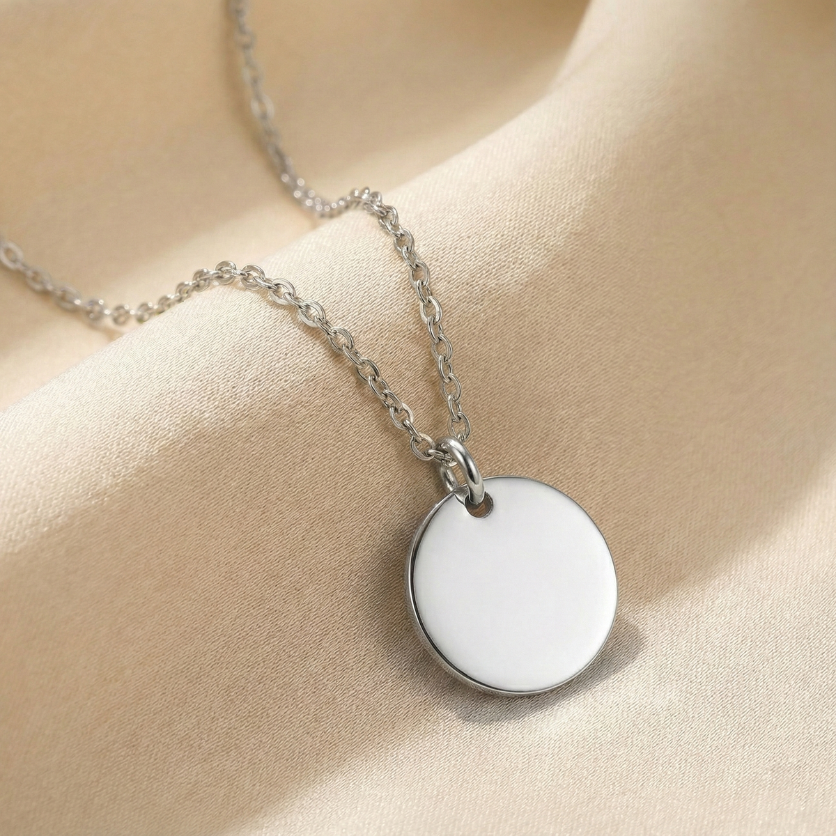 Ketting met Ronde Hanger - Graveerbaar - RVS - Zilver