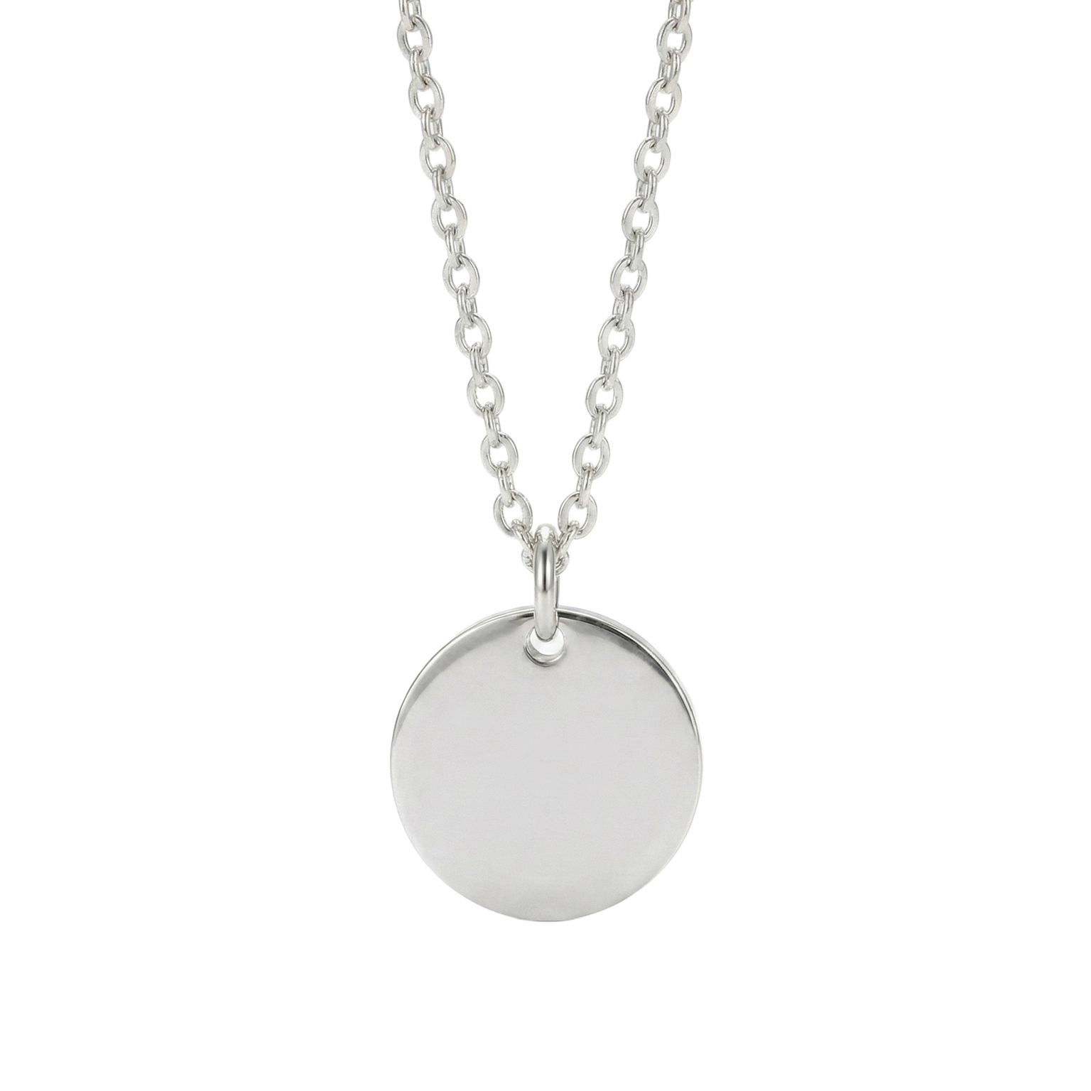 Ketting met Ronde Hanger - Graveerbaar - RVS - Zilver