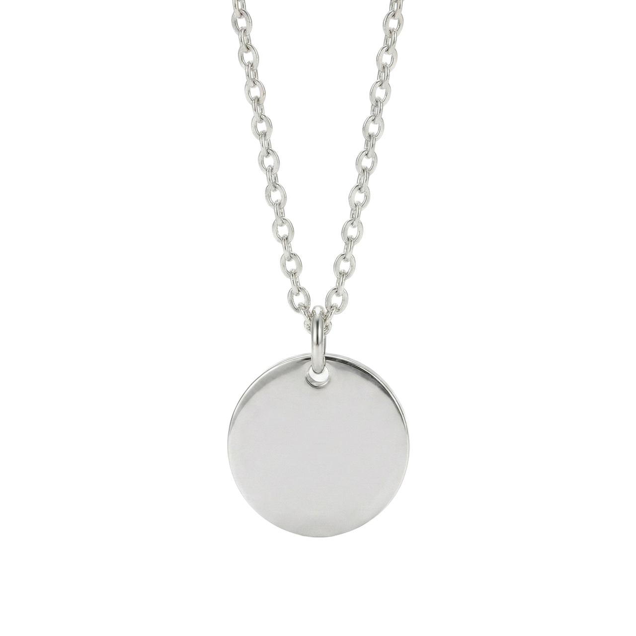 Ketting met Ronde Hanger - Graveerbaar - RVS - Zilver
