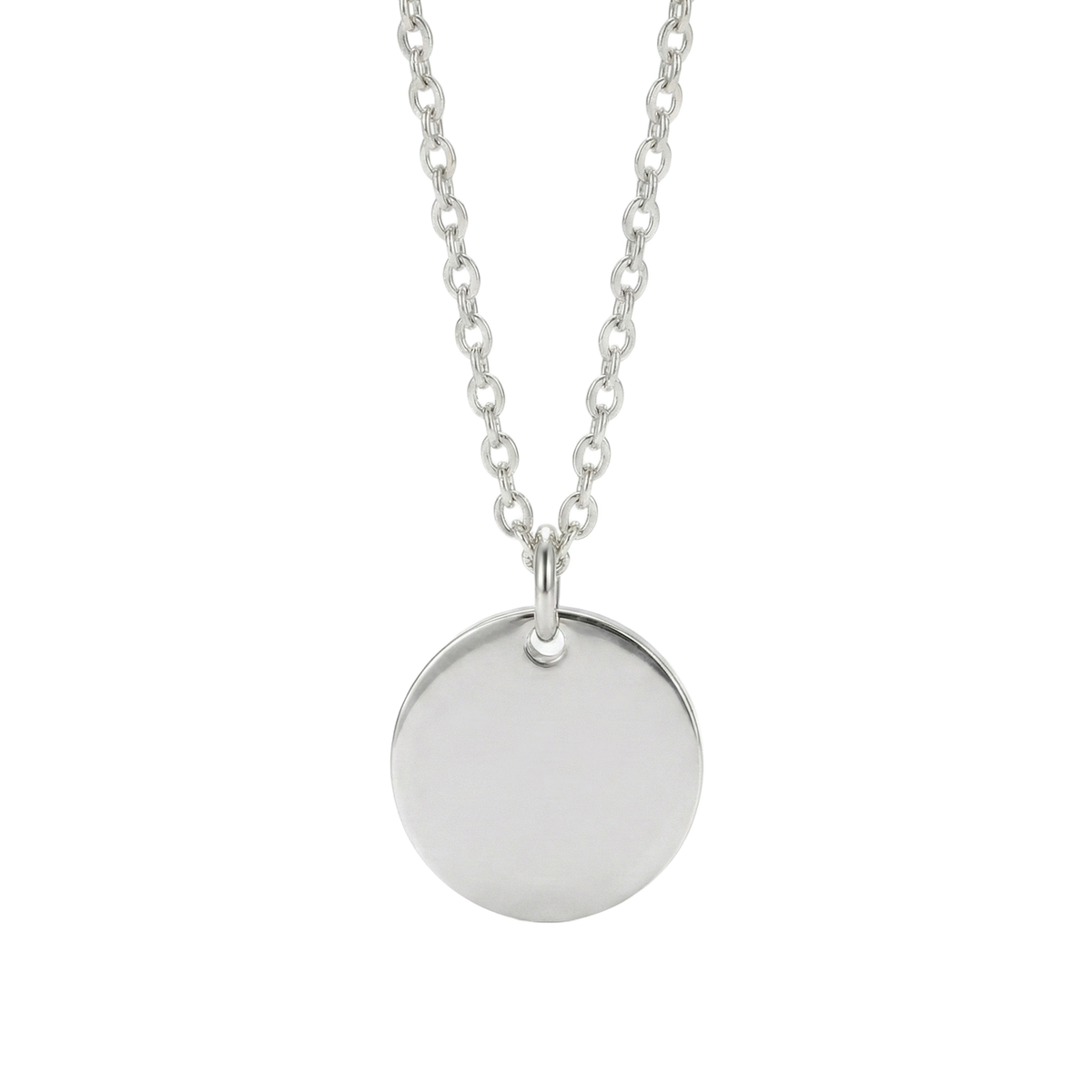Ketting met Ronde Hanger - Graveerbaar - RVS - Zilver