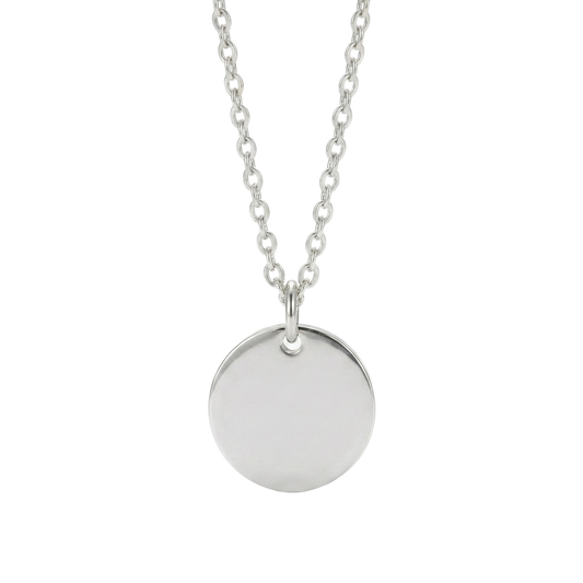 Ketting met Ronde Hanger - Graveerbaar - RVS - Zilver